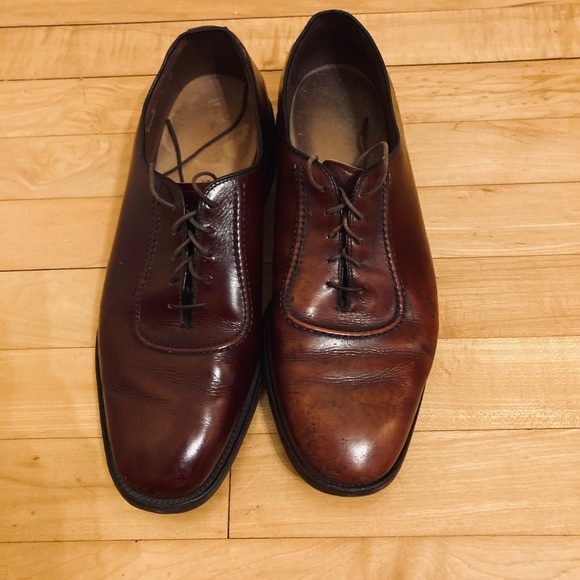 Allen Edmonds Belgium Oxford Dress Shoes Mens 8.5 E Burgundy Leather Career Work main image 9